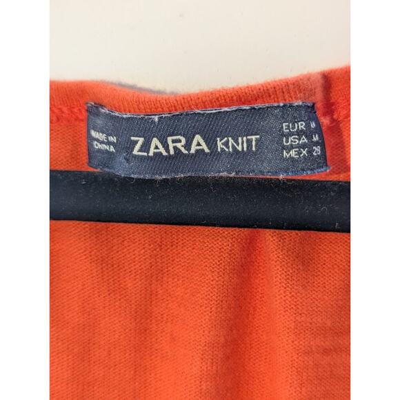 Zara Women Orange Casual Dress M Pullover Boho Floral Casual - Picture 2 of 7